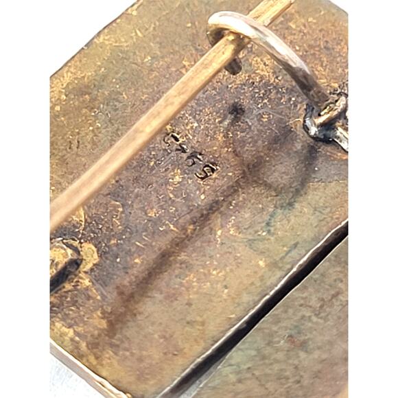 Amethyst Earrings Sterling Artisan Hand Crafted Enamel Pierced Gold Finish - Picture 9 of 10